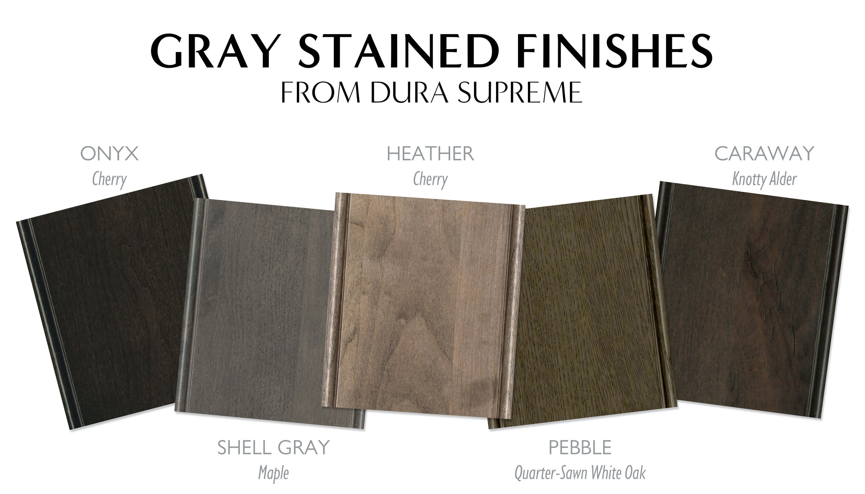Trending Gray stain colors for kitchen and bath cabinets by Dura Supreme.