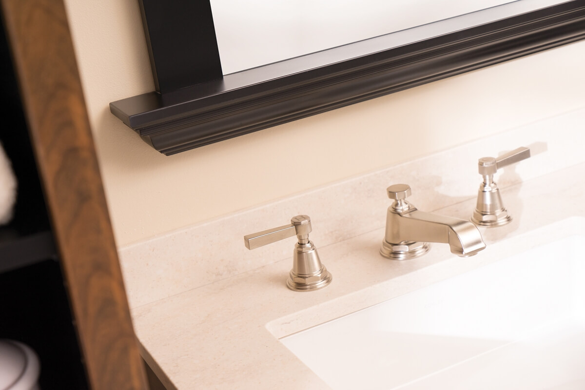 Brushed Nickel faucets work with almost any color palette.