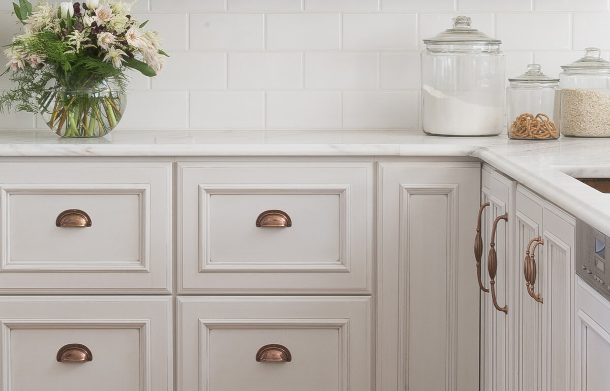 White cabinets with black glaze deals