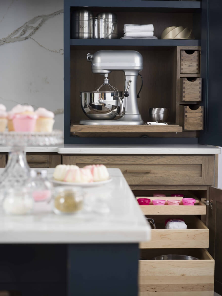 Dura Supreme Cabinetry, Baking Center, showing Roll-Outs below