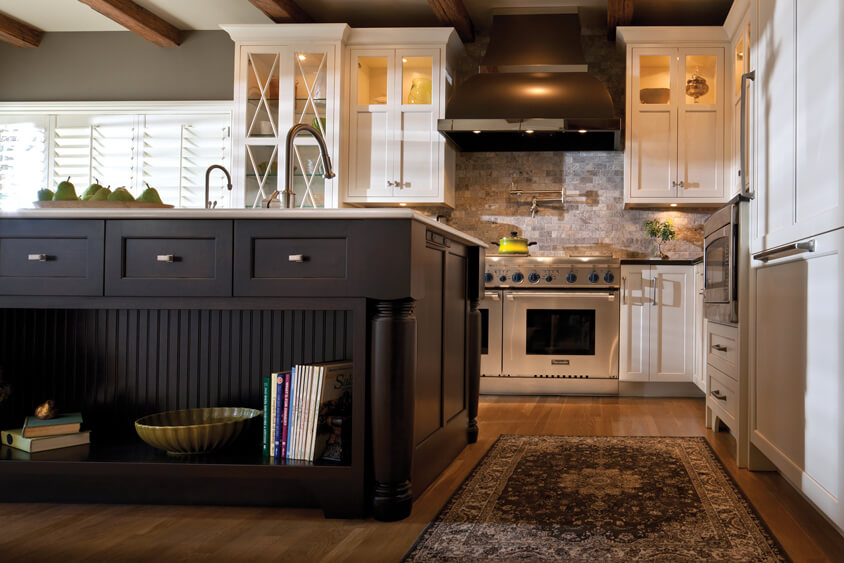 A kitchen island where a wall once stood.