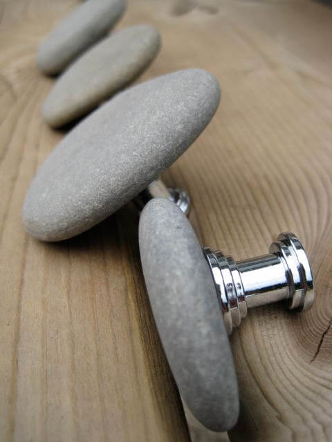 Cabinet Drawer Pull Made From Natural Rocks