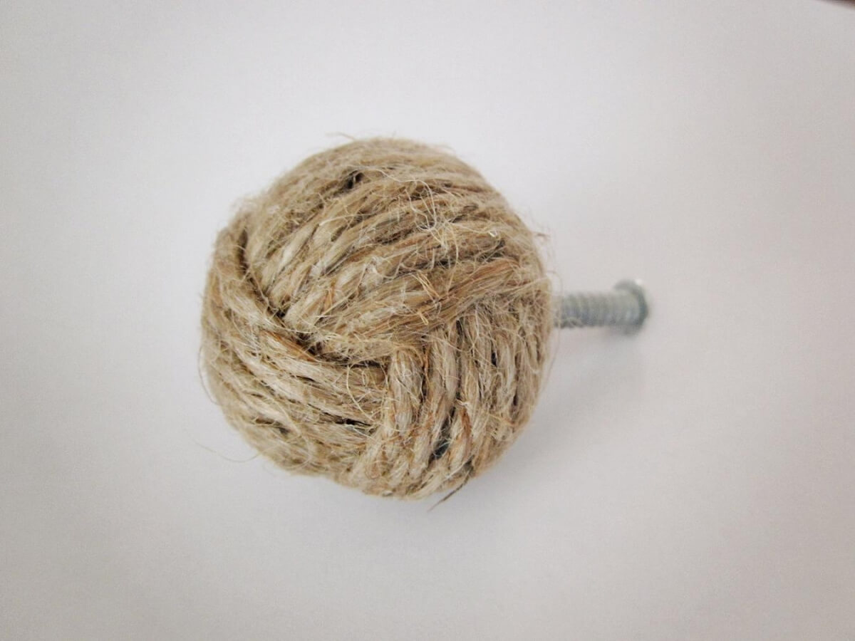 Drawer Knob Made of Wrapped Twine