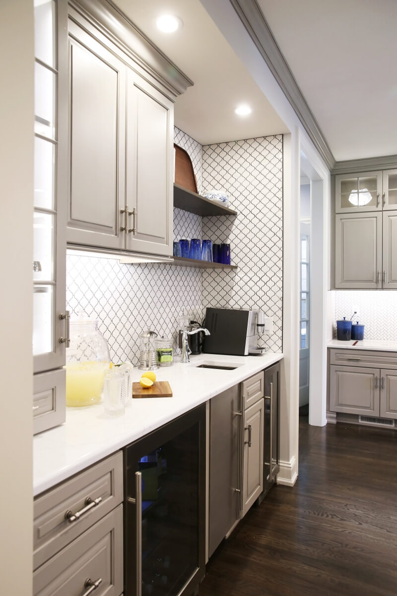 The after photo, showing where the mudroom kitchen entrance was moved to improve the traffic flow in the house.