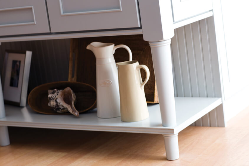 Dura Supreme Kitchen Island Cabinets with a Personal Paint Program finish shown in Lullaby SW9136.