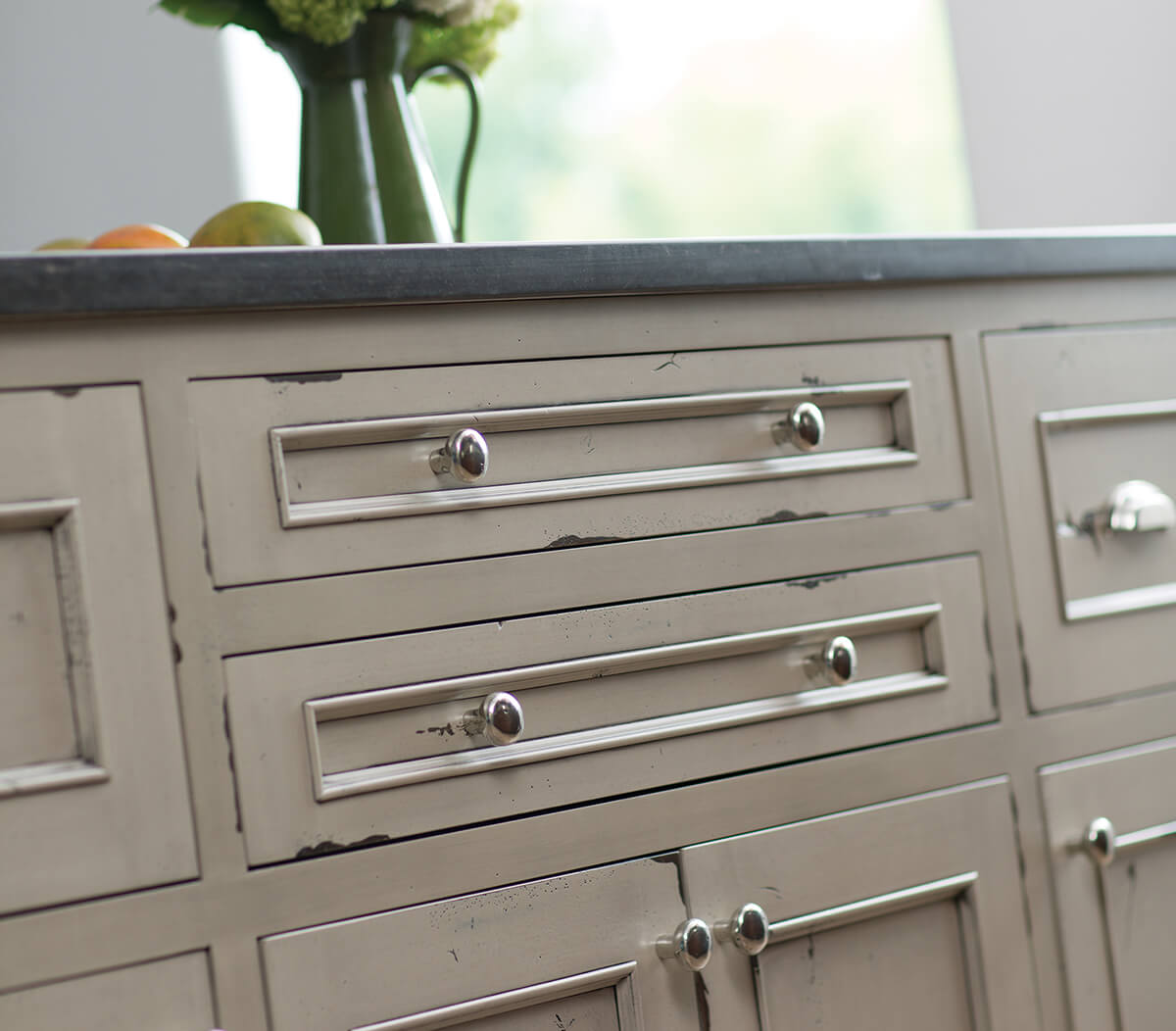 Dura Supreme Cabinetry Kitchen Island in Heritage Paint 