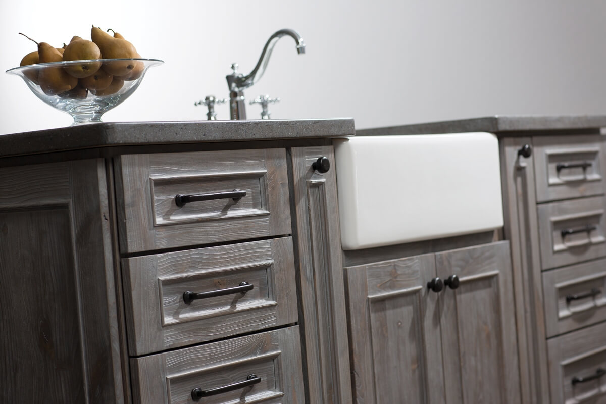 Dura Supreme Cabinetry Kitchen Island in the Weathered