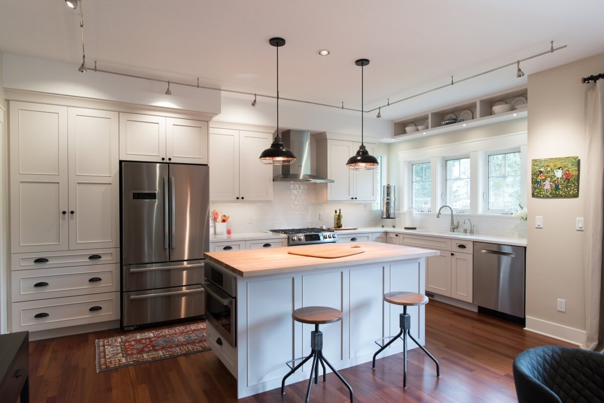 l shaped kitchen design white cabinet
