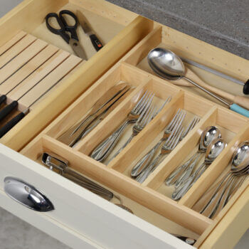 Cutlery Divider Tray and Knife Holder Combo