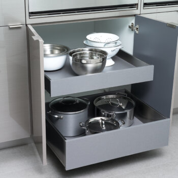 Deep Drawer Organizer for Stainless Steel Drawers With Pots and Pans - Dura  Supreme Cabinetry