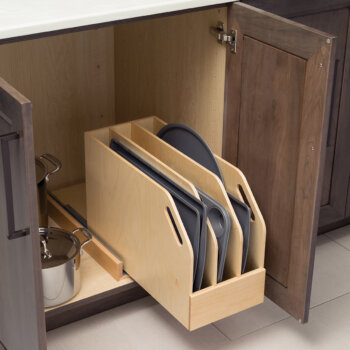 Dura Supreme roll-out tray divider for base cabinet.
