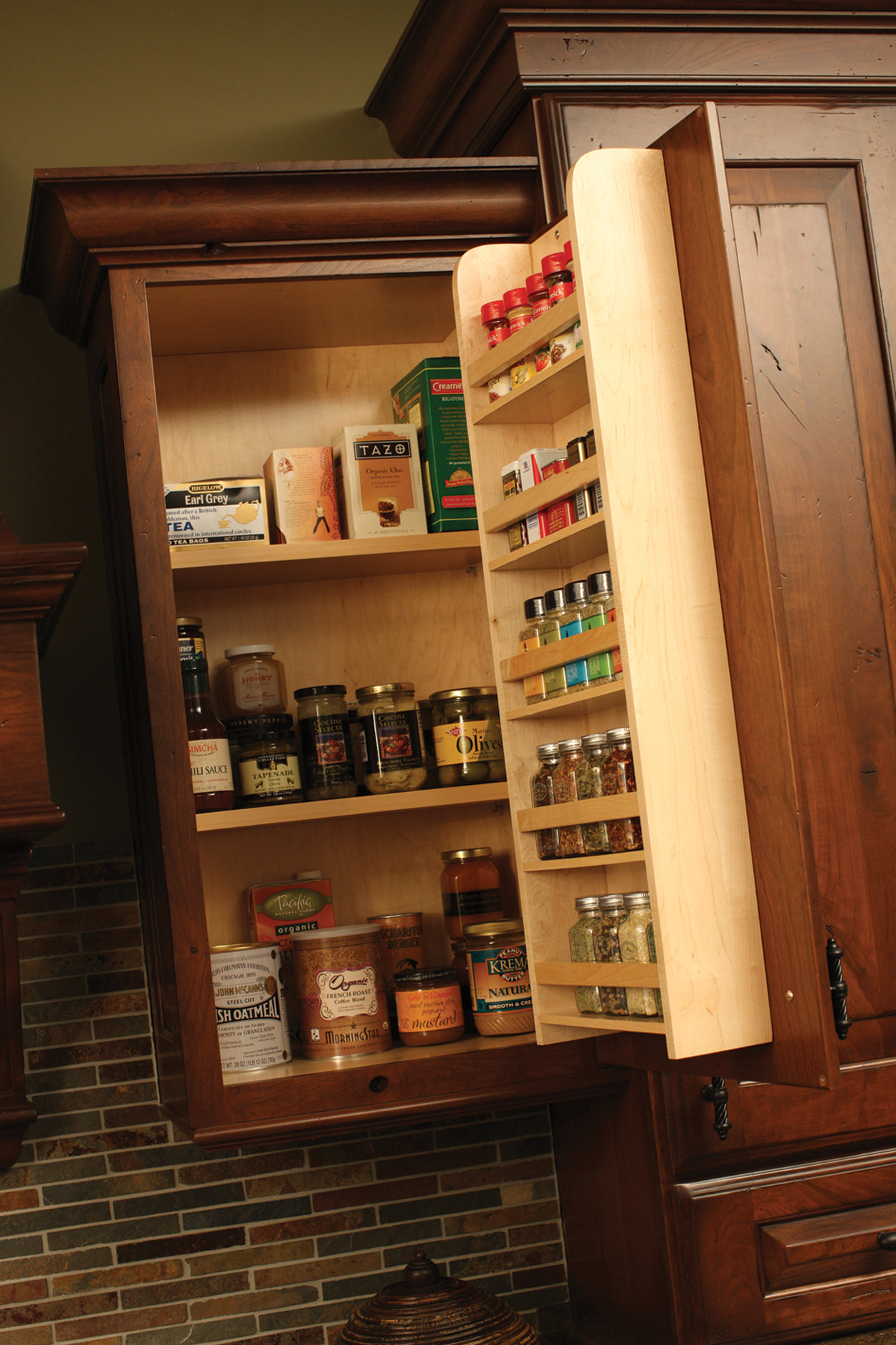 Mounted Kitchen Cabinet Door Spice Rack