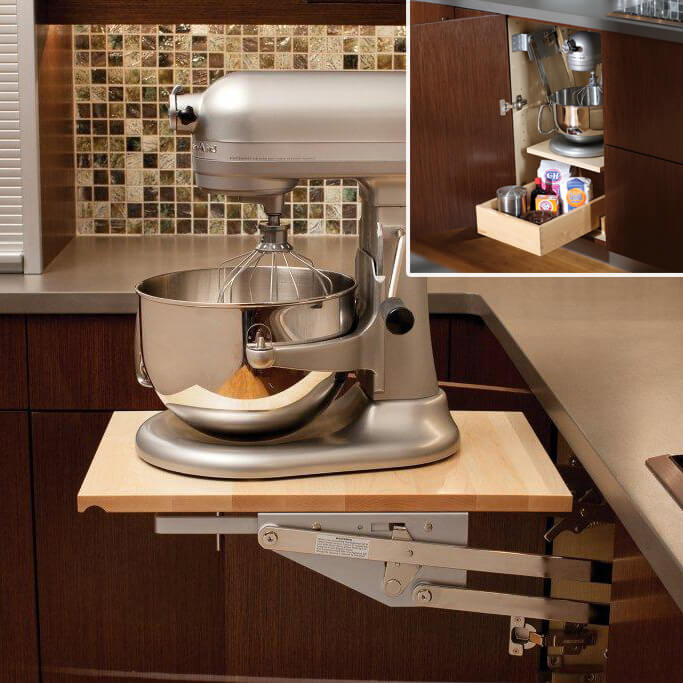 Heavy Duty KitchenAid Mixer Lift with Shelf for Convenient Storage