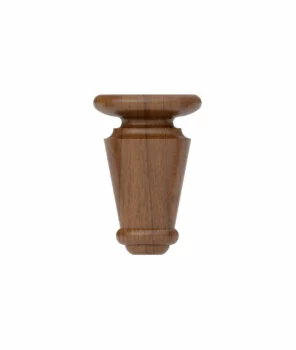 Dura Supreme Cabinetry's Bun Foot Style 5 is a transitional to traditional furniture styled bun foot that has elegant shaped details that taper in at the bottom.