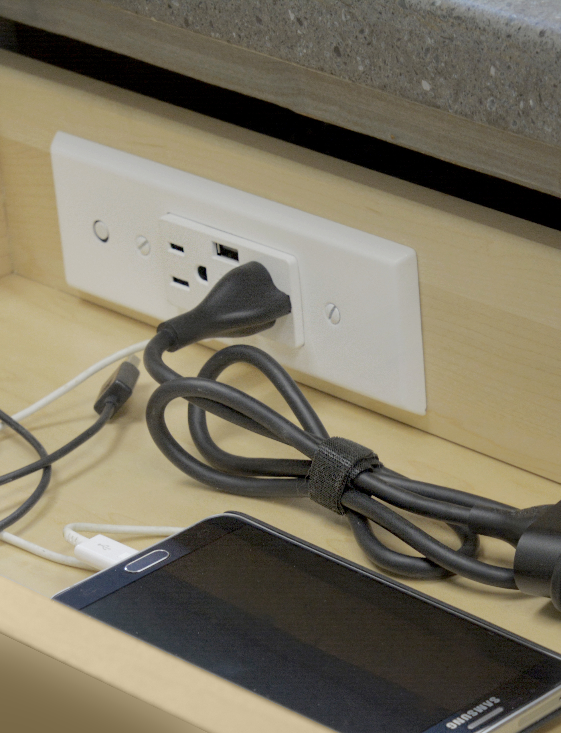 Roll-Out Shelf with a Charging Station