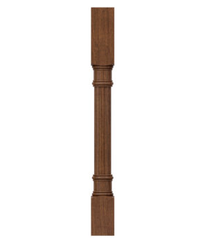 A transitional to traditional styled furniture leg style for kitchen and bath cabinets showing the Turned Post J model.