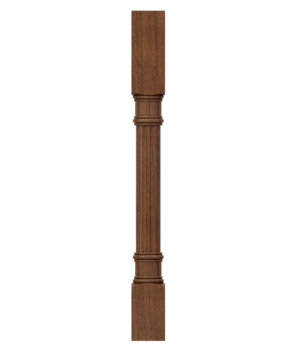A transitional to traditional styled furniture leg style for kitchen and bath cabinets showing the Turned Post J model.