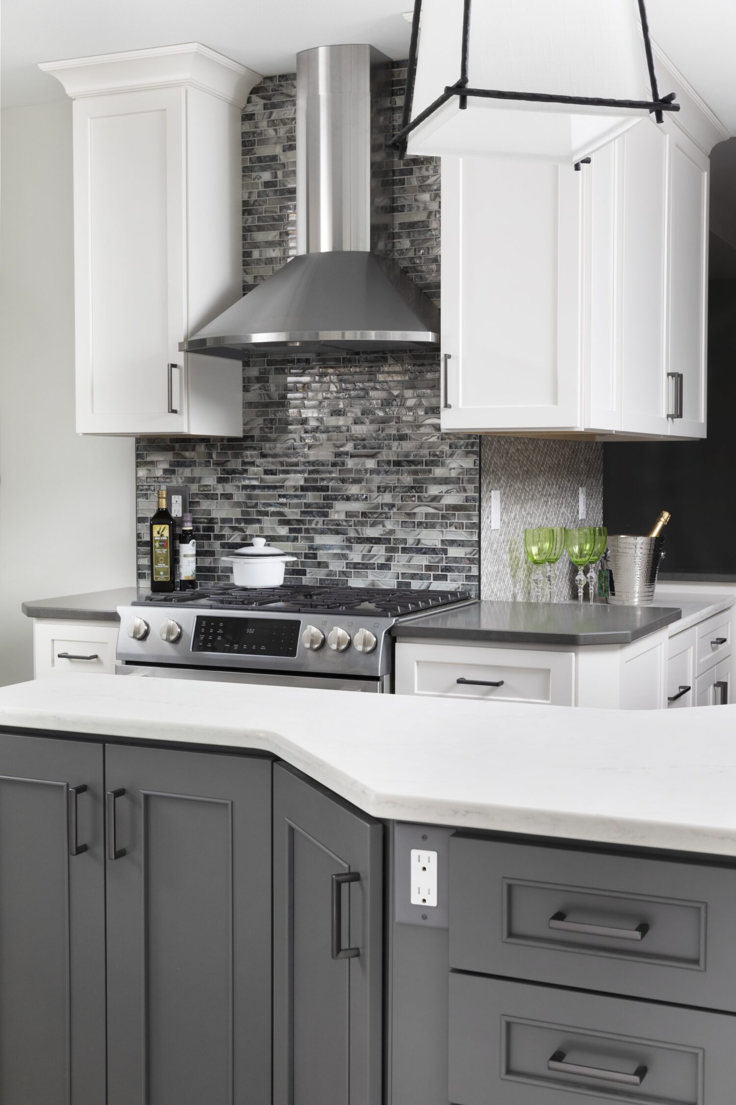 Grayscale Kitchen With Surprising Twists and Turns - Dura Supreme Cabinetry