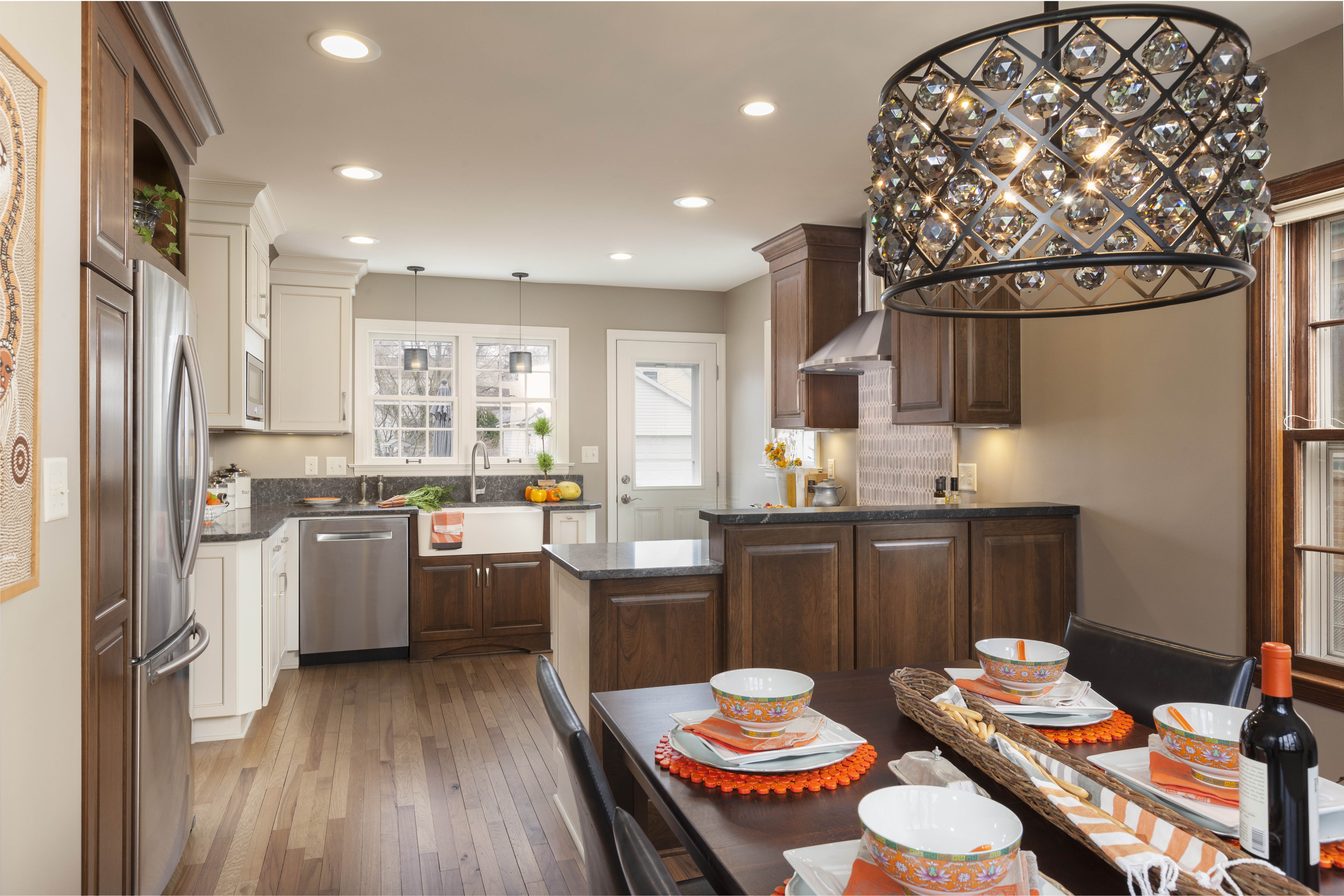 Two-Tone White and Warm Woods In a Modern Classic Kitchen - Dura