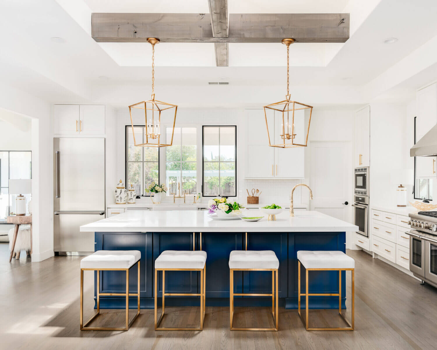 Blue, White & Gold Kitchen - Styly Home