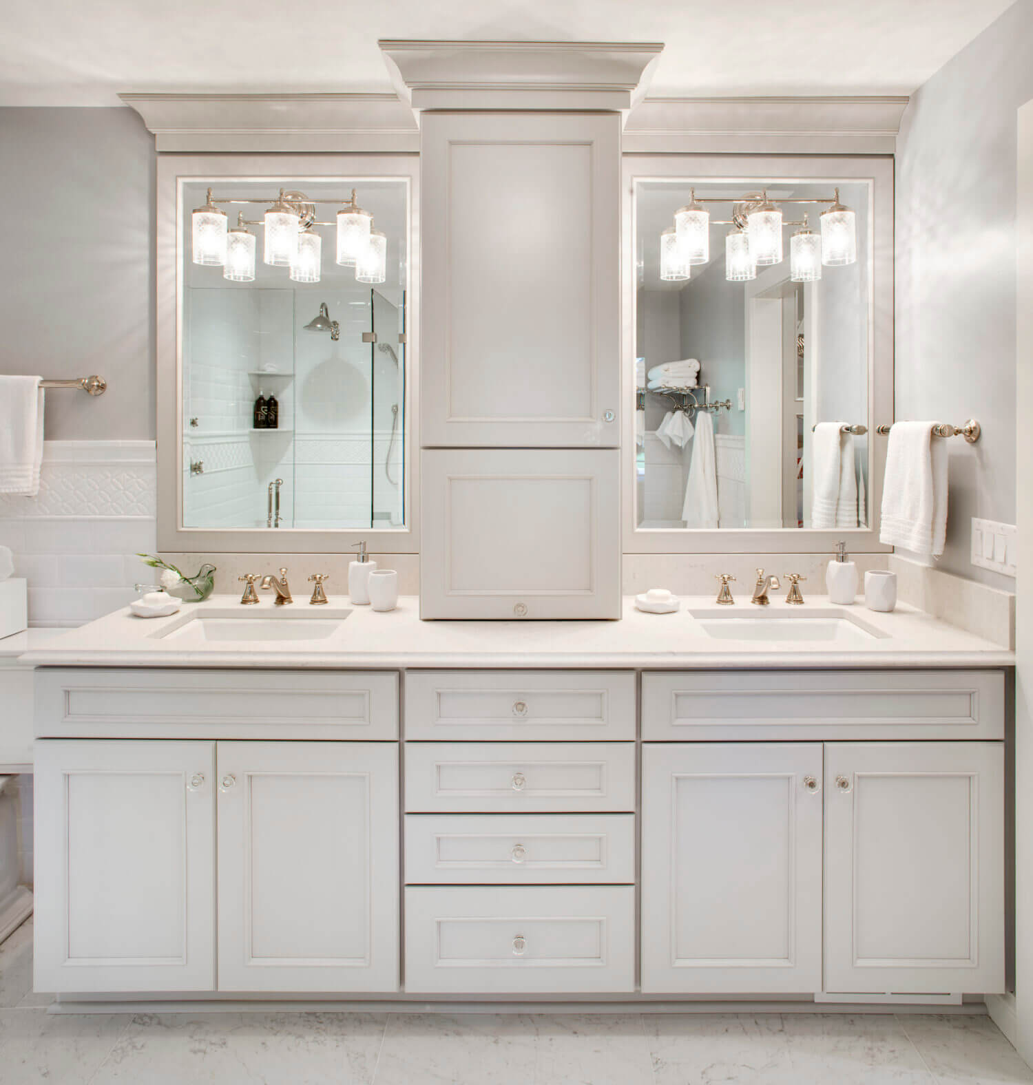 Light Gray and White Steal the Show in a Master Bathroom Remodel - Dura ...