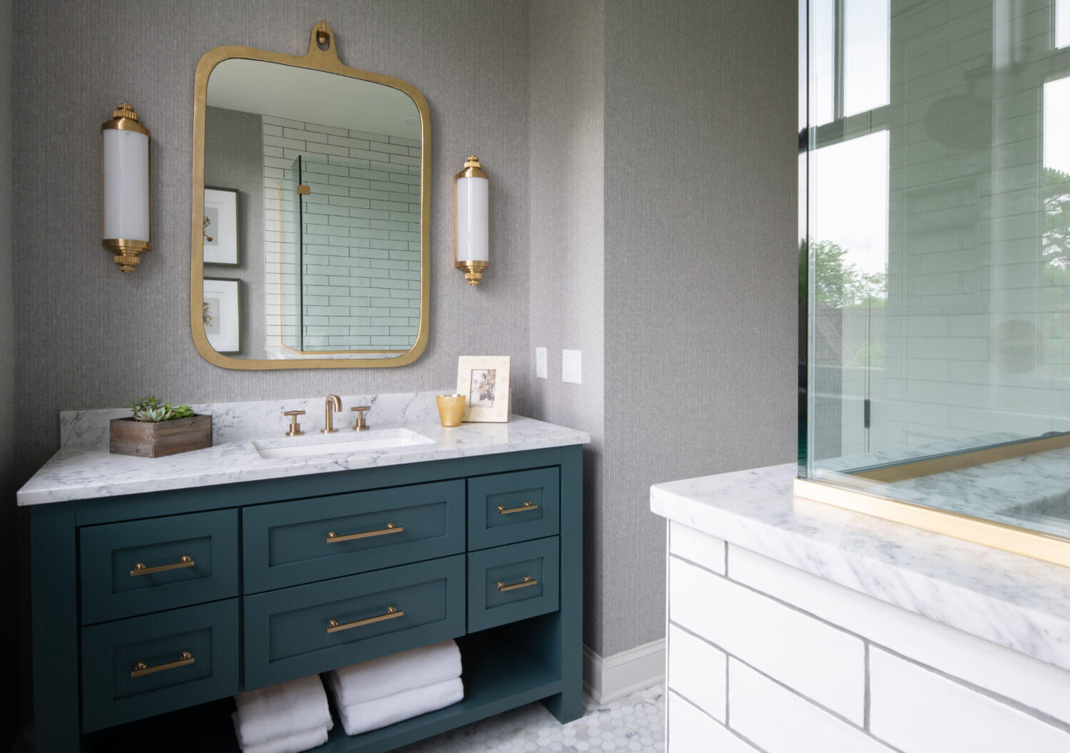 Distressed Teal Bathroom Vanity