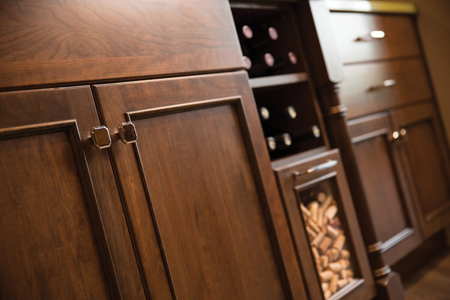 Dura Supreme open cabinet for wine storage.