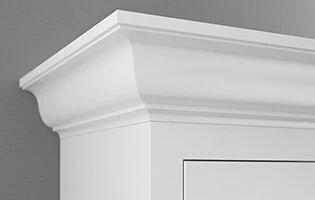 Cabinet crown molding and design details.