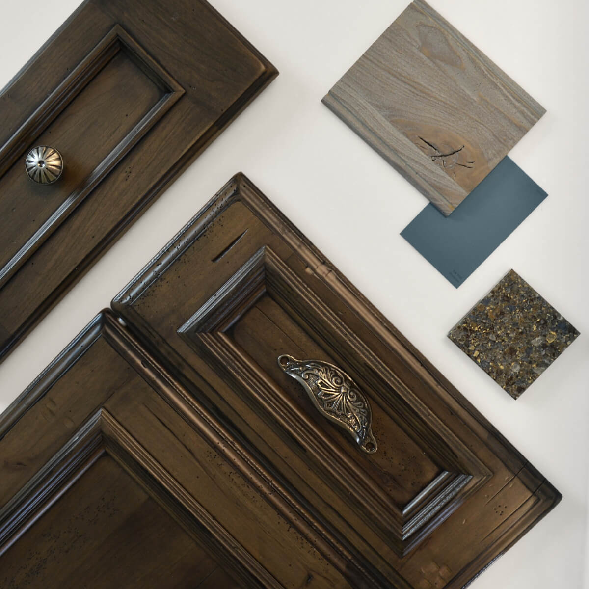 Dura Supreme Cabinetry is shown in the St. Augustine door style and drawer in the Montego door style both in the Heavy Heirloom