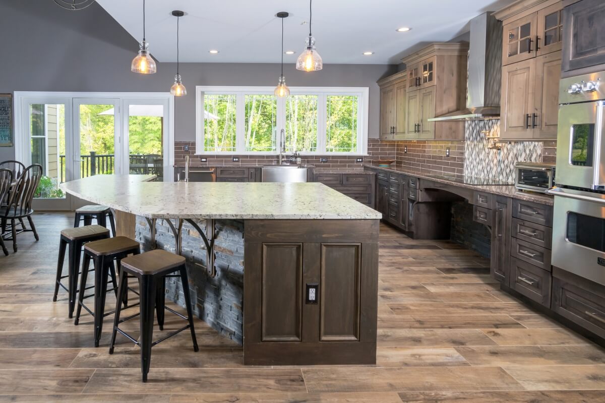 bar level seating in kitchen