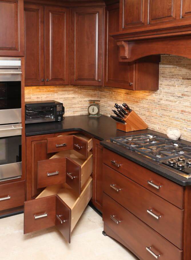 Corner Base Cabinets That Maximize Your, Corner Base Kitchen Cabinet With Drawers