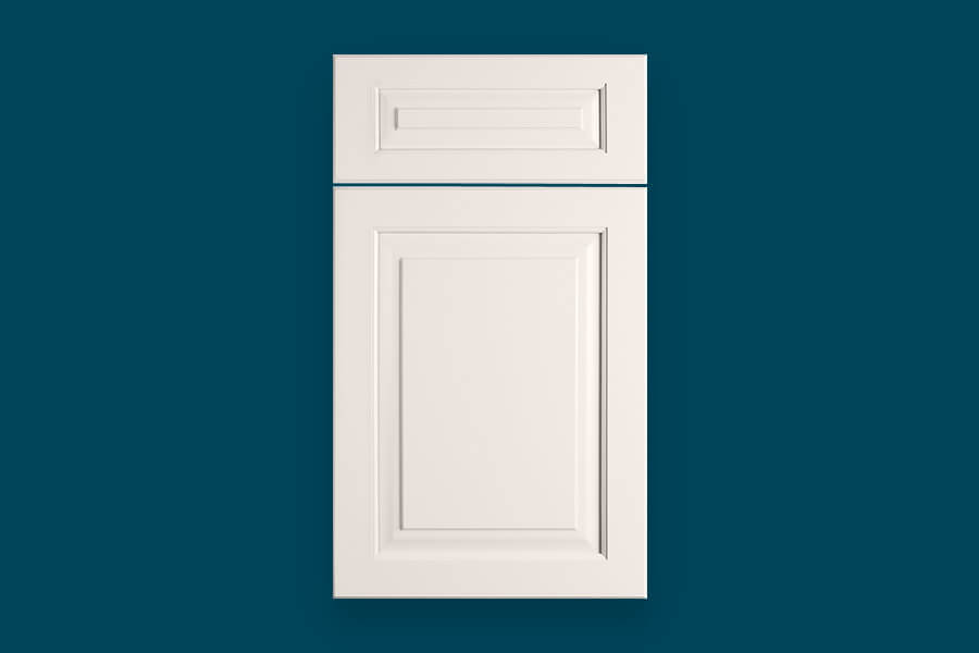 What is a Raised Panel Cabinet Door Style. Learn about cabinet construction details. Here is a White painted cabinet door with a raised panel cabinet insert on a 5-piece cabinet door.