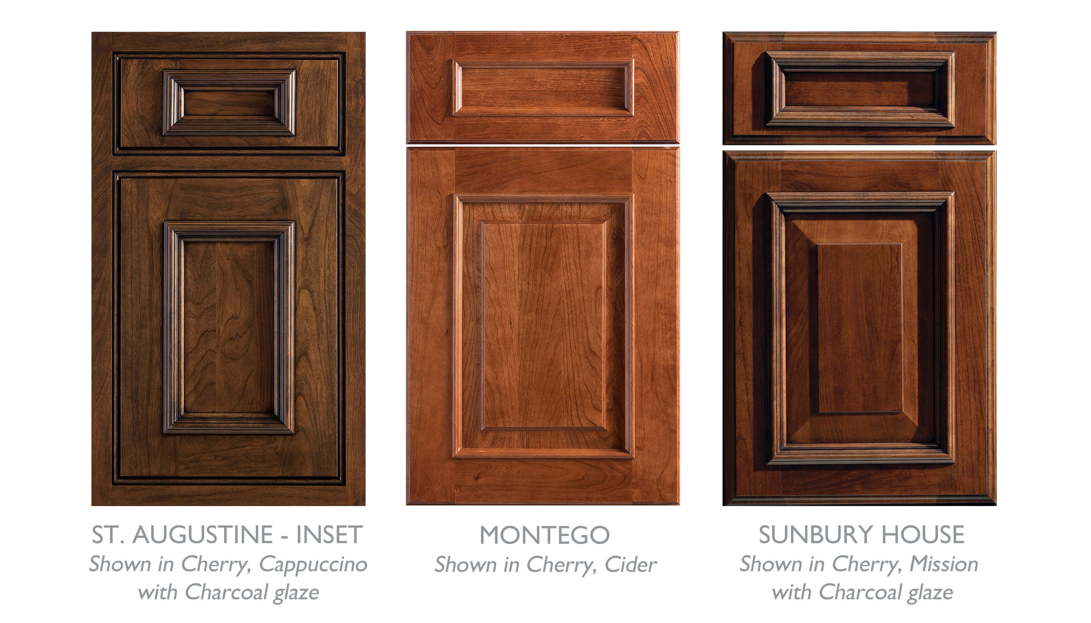 A collection of cabinet doors by Dura Supreme that work great in a tropical kitchen design with traditional West Indies styling.