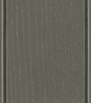 Dura Supreme’s Cast Iron Painted Oak is a dark, sophisticated, neutral green color with the wood grain texture of natural oak. It's a popular & trendy look for kitchen and bath cabinetry.