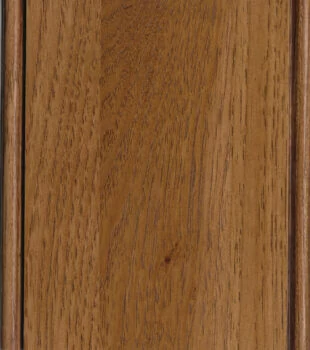 This finish color for Hickory bath cabinets is shown in the Clove stained finish by Dura Supreme Cabinetry. This cabinet color has a rich, warm yellow-gold undertone.