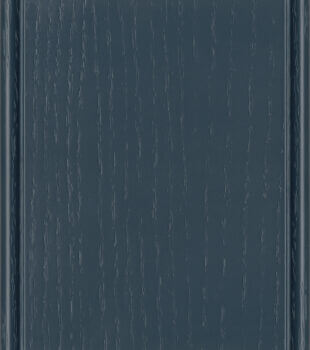 Dura Supreme’s Gale Force Painted Oak is a dark, brilliant, neutral navy blue color with the wood grain texture of natural oak. It's a popular & trendy look for kitchen and bath cabinetry.
