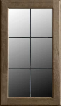 This leaded glass option LG-20, for cabinet door inserts features a 6 pane, window-like pattern choose from multiple glass and caming options.