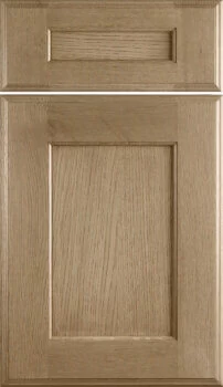 Dura Supreme's Monterey cabinet door has a flat panel and wide frame rails and stiles. Its sleek style brings bold simplicity to any space.