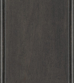 This finish color for Maple kitchen & bath cabinets is shown in the gray Smoke stain by Dura Supreme Cabinetry. A medium to dark gray stained cabinet color with a cool gray undertone.