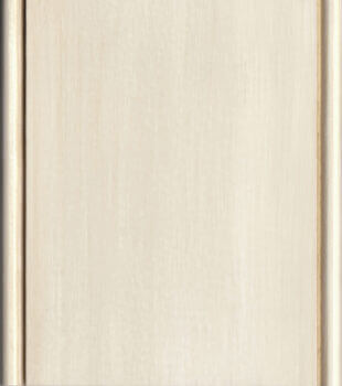 Dura Supreme's White paint with a warm Espresso glazed finish is a white painted finish color with soft full coverage glaze over the top that gives it an off-white, aged, antiqued look.