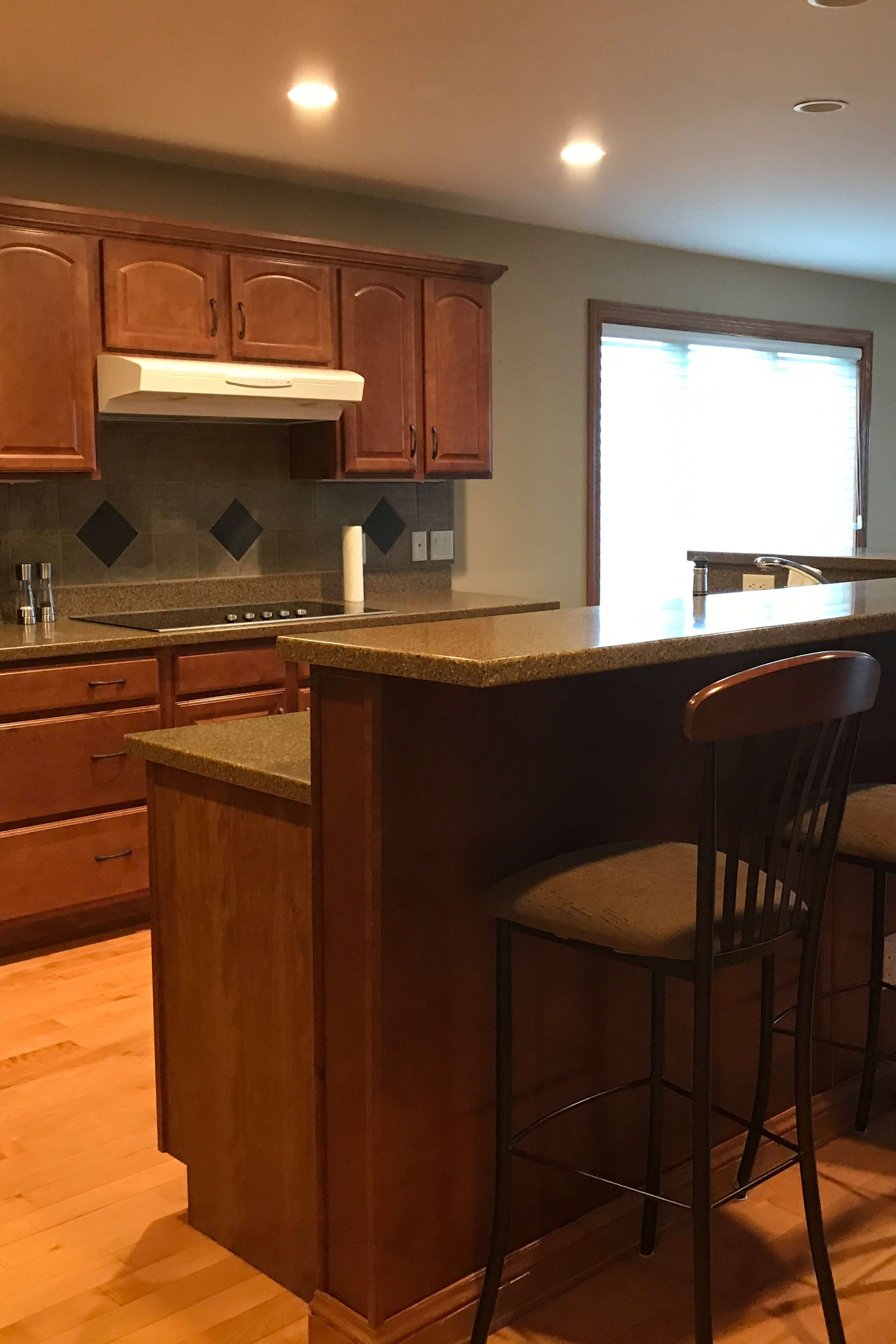 Before photo of the outdated kitchen