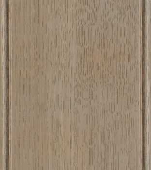 This finish color for Quarter-Sawn White Oak kitchen & bath cabinets is shown in the Cashew stained finish by Dura Supreme Cabinetry. A light to medium stain color with a brown-gray undertone.
