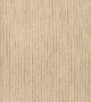 This finish color for exotic Straight Grain Oak veneer cabinets is shown in the Coriander stained finish by Dura Supreme Cabinetry. A light, raw, natural color with a soft brown undertone that emphasizes the wood grain and character.