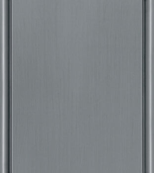 Dura Supreme’s Software paint with a dark Shadow glaze is a medium, cool gray hue with a dark gray glaze that’s a popular & on-trend look for kitchen and bath cabinetry.