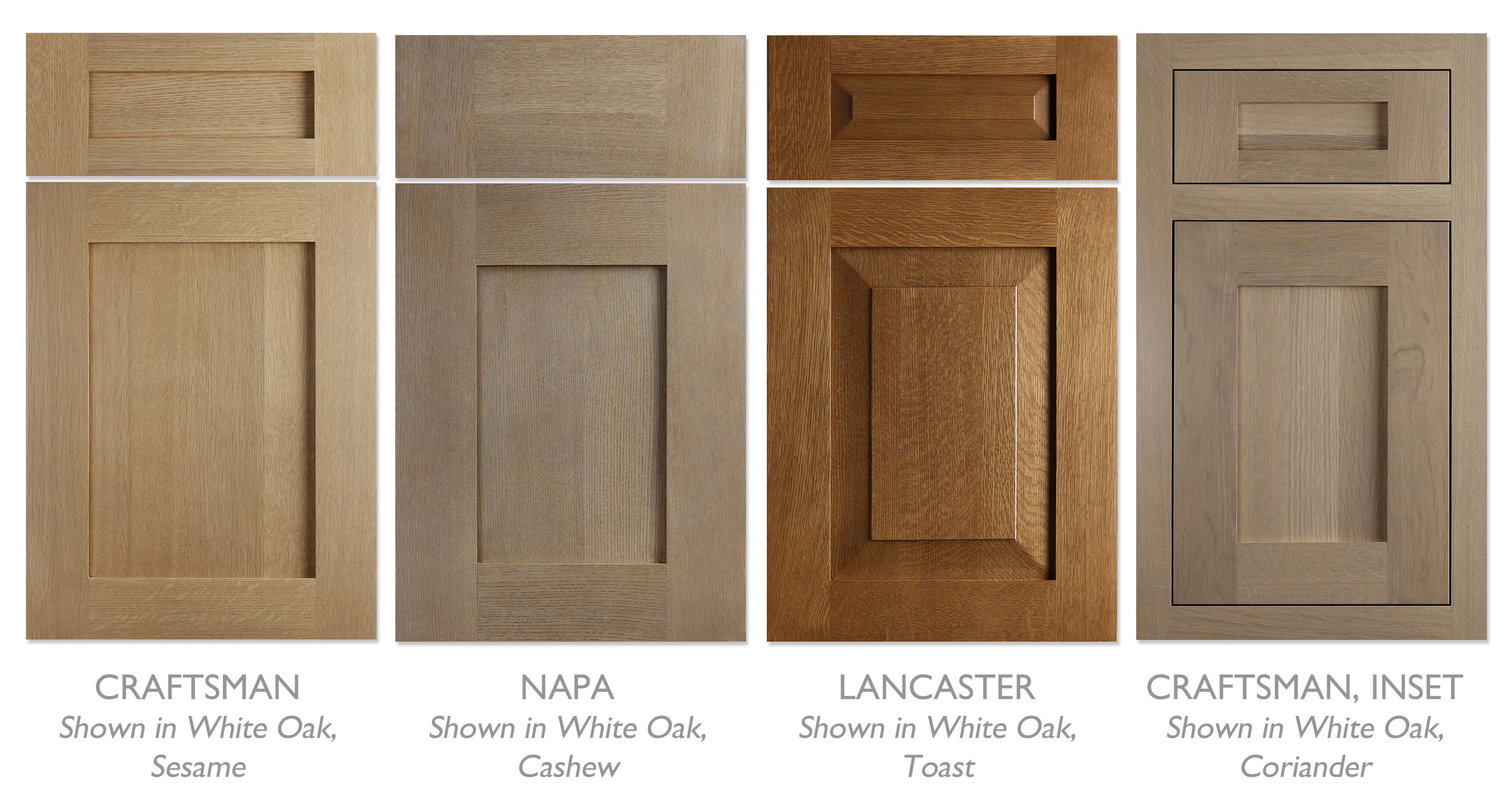 Quarter-sawn white oak kitchen cabinets from Dura Supreme Cabinetry.