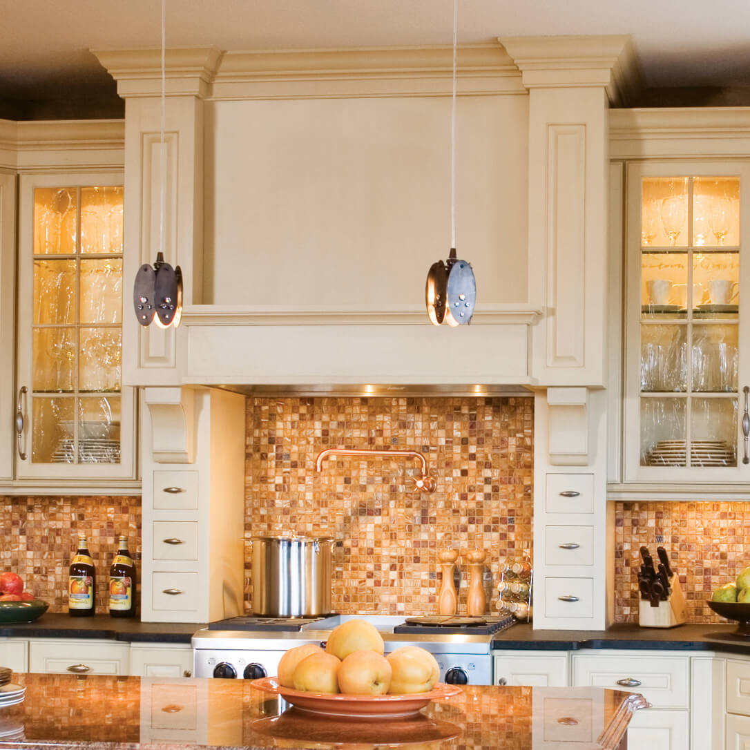 Mantel Wood Hood with Overmantel A (Plain), Frieze A, and Tower G (Apothecary Drawers)