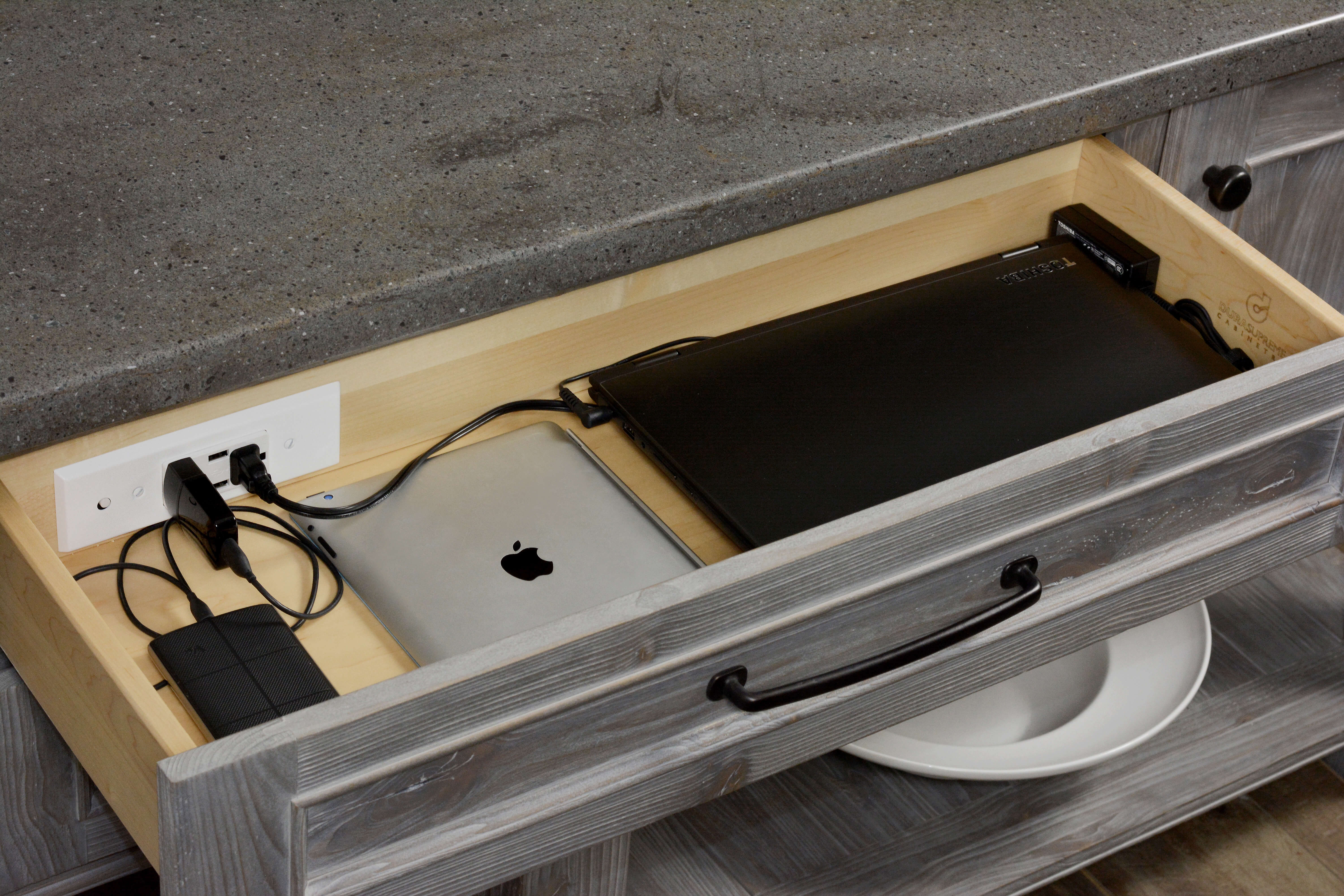 Plate Rack and Dish Storage Drawer Combo - Dura Supreme Cabinetry