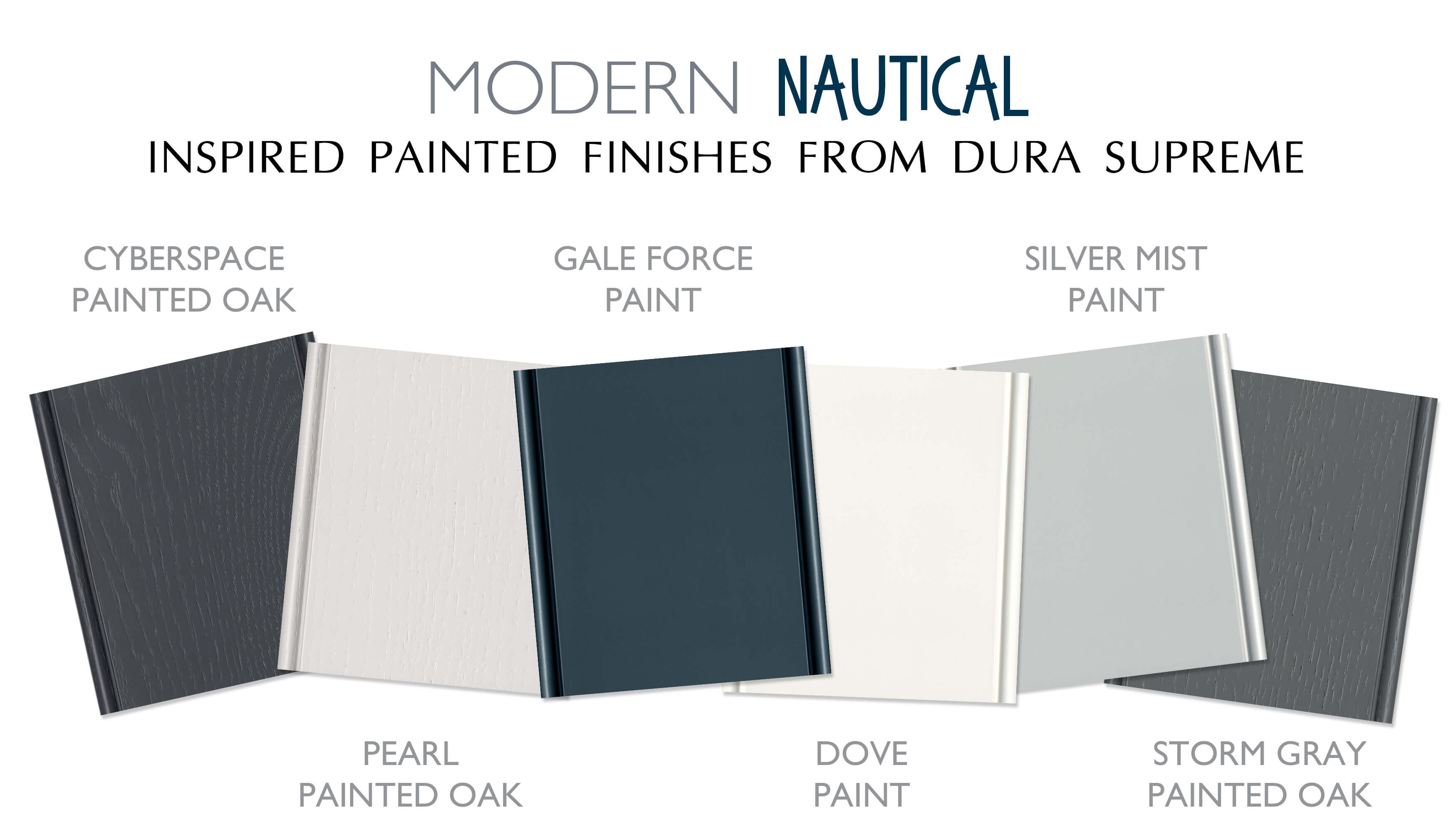 Modern Nautical Style painted finishes for kitchen and bath cabinets from Dura Supreme Cabintery