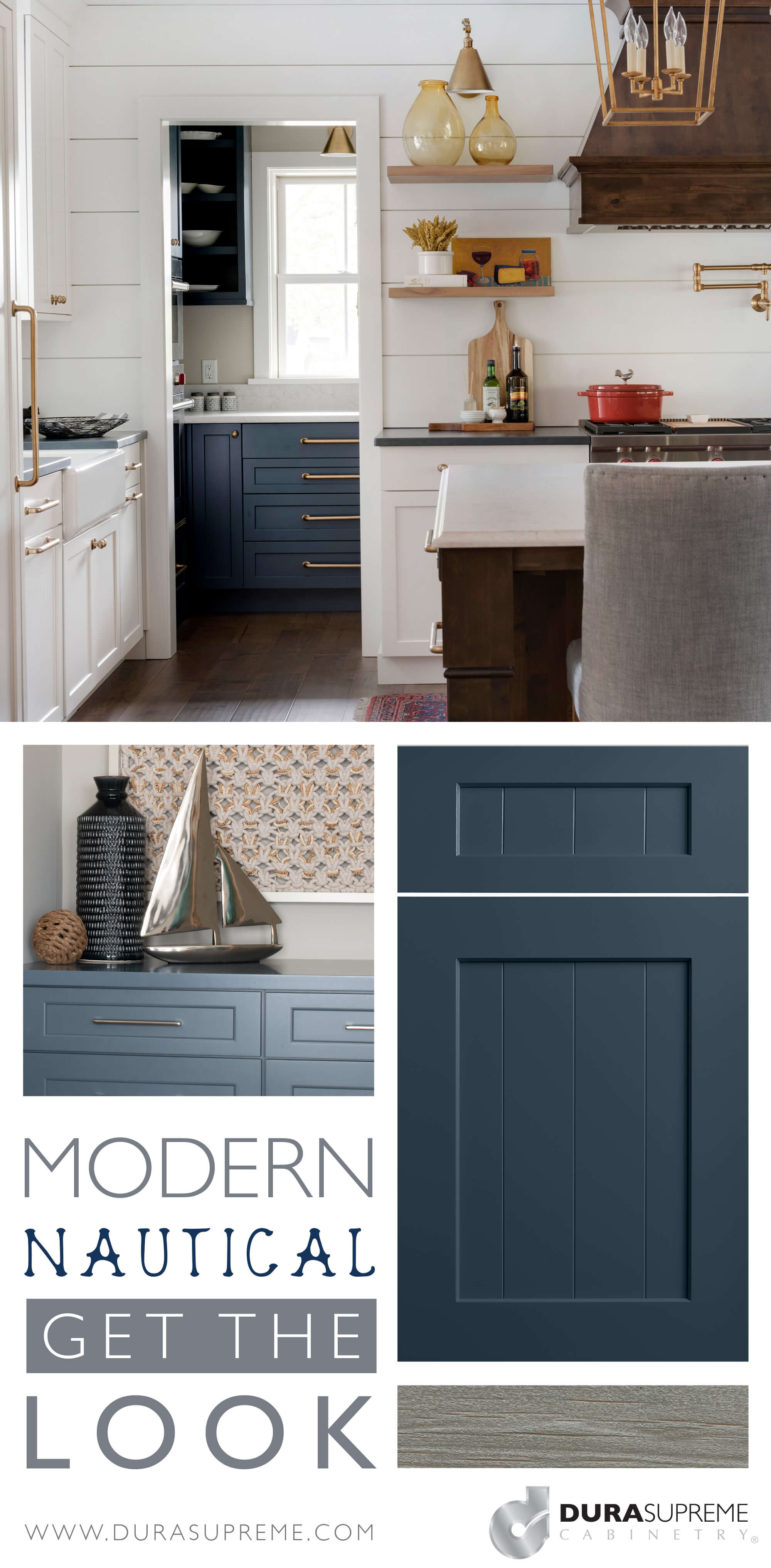 Get the Look of Modern Nautical Style for a Kitchen, Bathroom, or Interior Design.