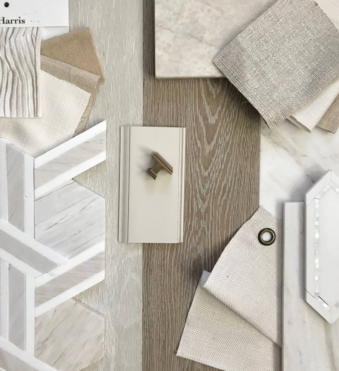 A neutral color palette for a home interior design with colors and textures that are inspired by elements of nature.